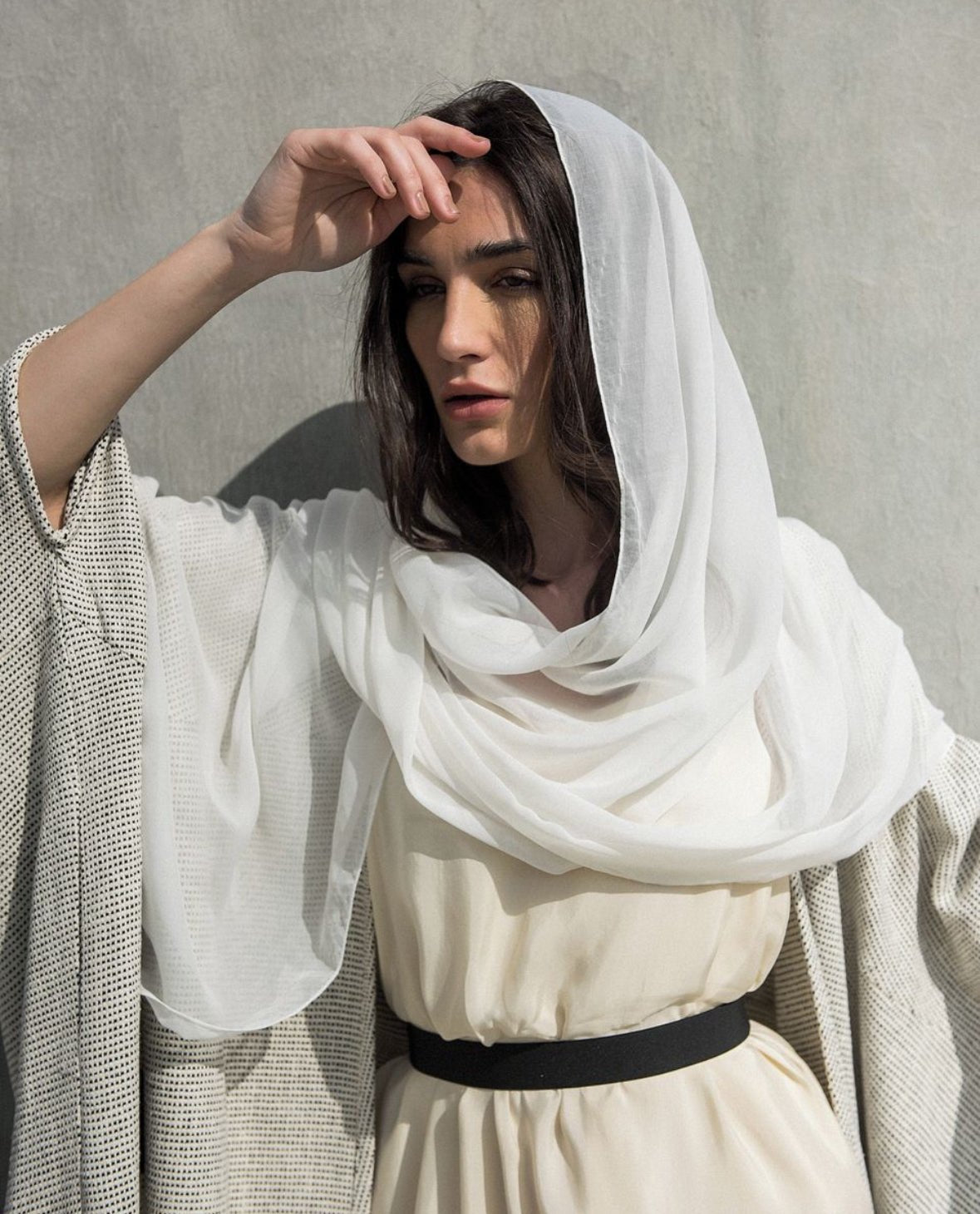 VOILE SCARF BLANC - HAALINC. - MIRA Y MANO