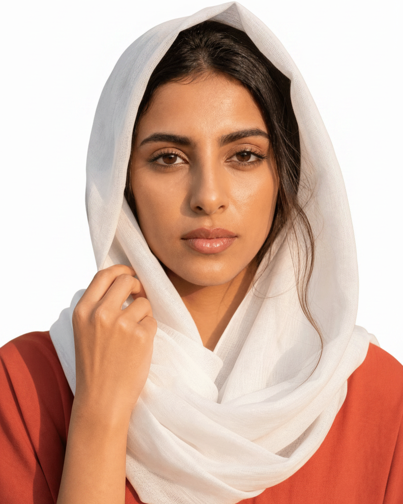 VOILE SCARF WHITE - HAALINC. - MIRA Y MANO