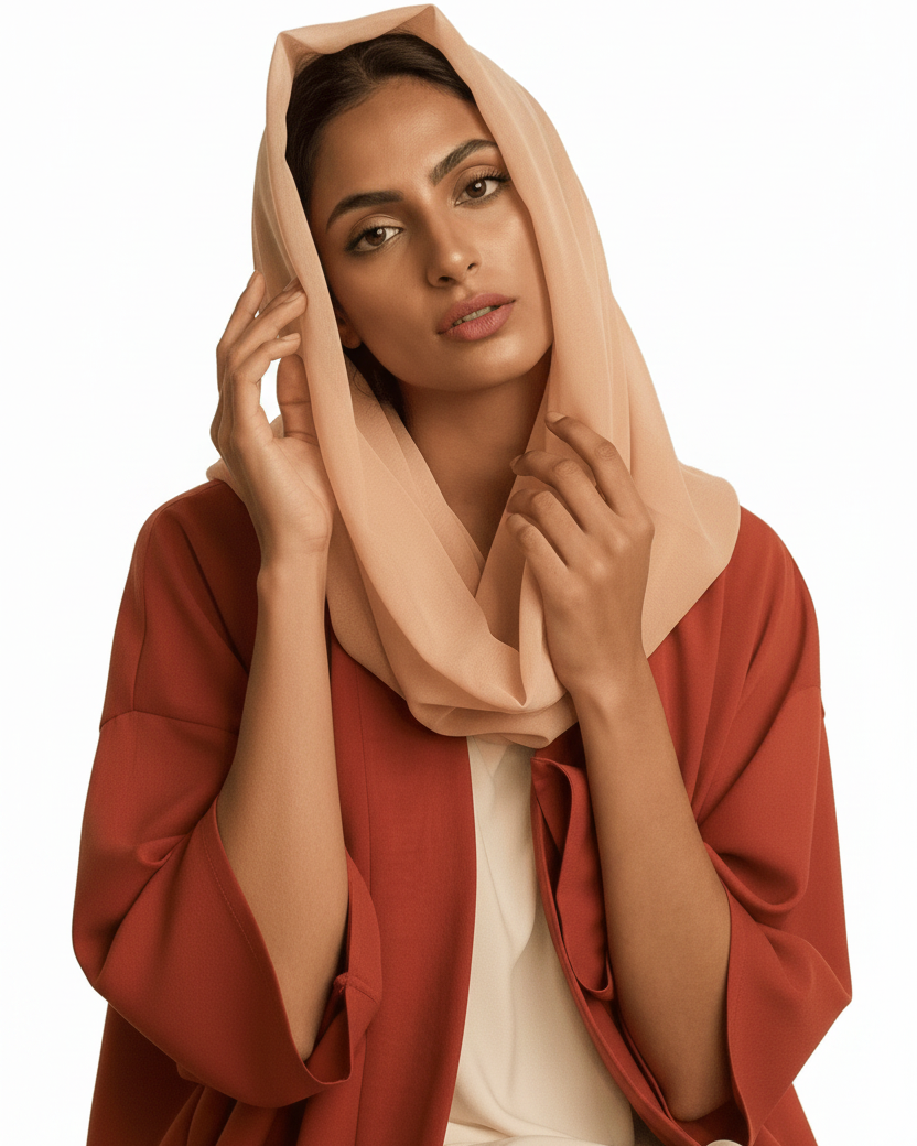 VOILE SNOOD APRICOT - HAALINC. - MIRA Y MANO