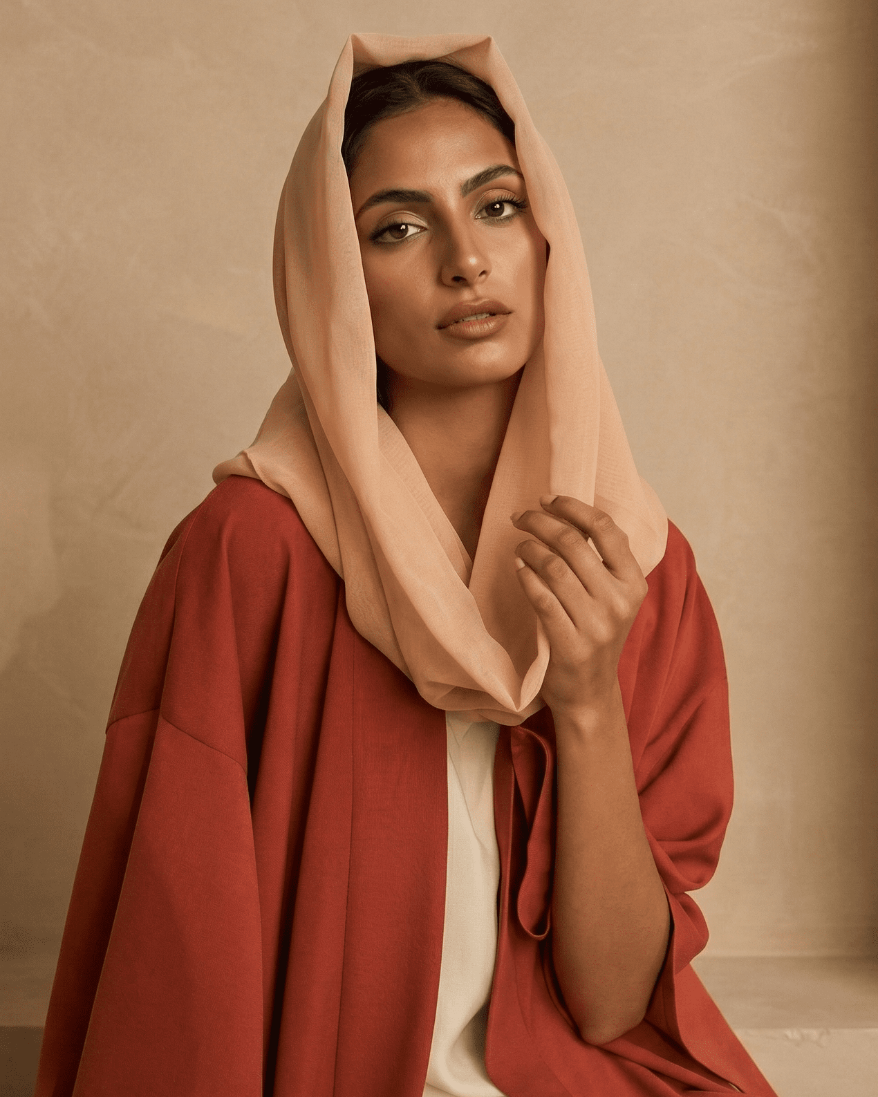 VOILE SNOOD APRICOT - HAALINC. - MIRA Y MANO