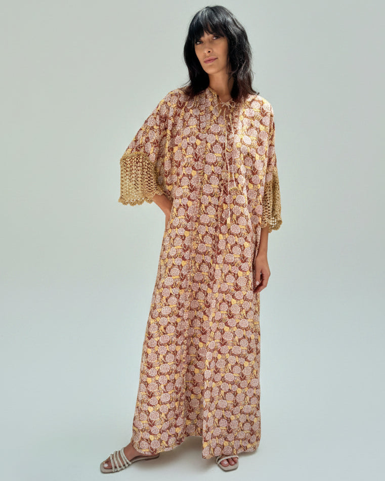 S153 DAISY2 BROWN ABAYA SET - JAMELOO - MIRA Y MANO