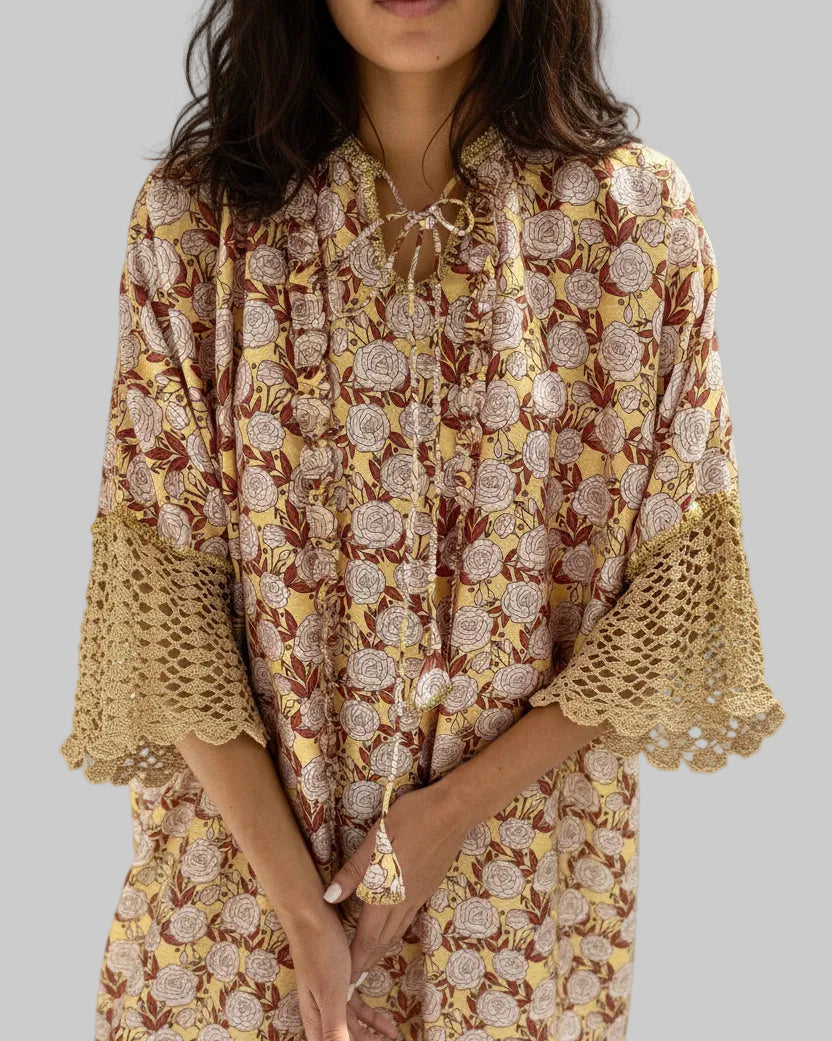 S153 DAISY2 BROWN ABAYA SET - JAMELOO - MIRA Y MANO