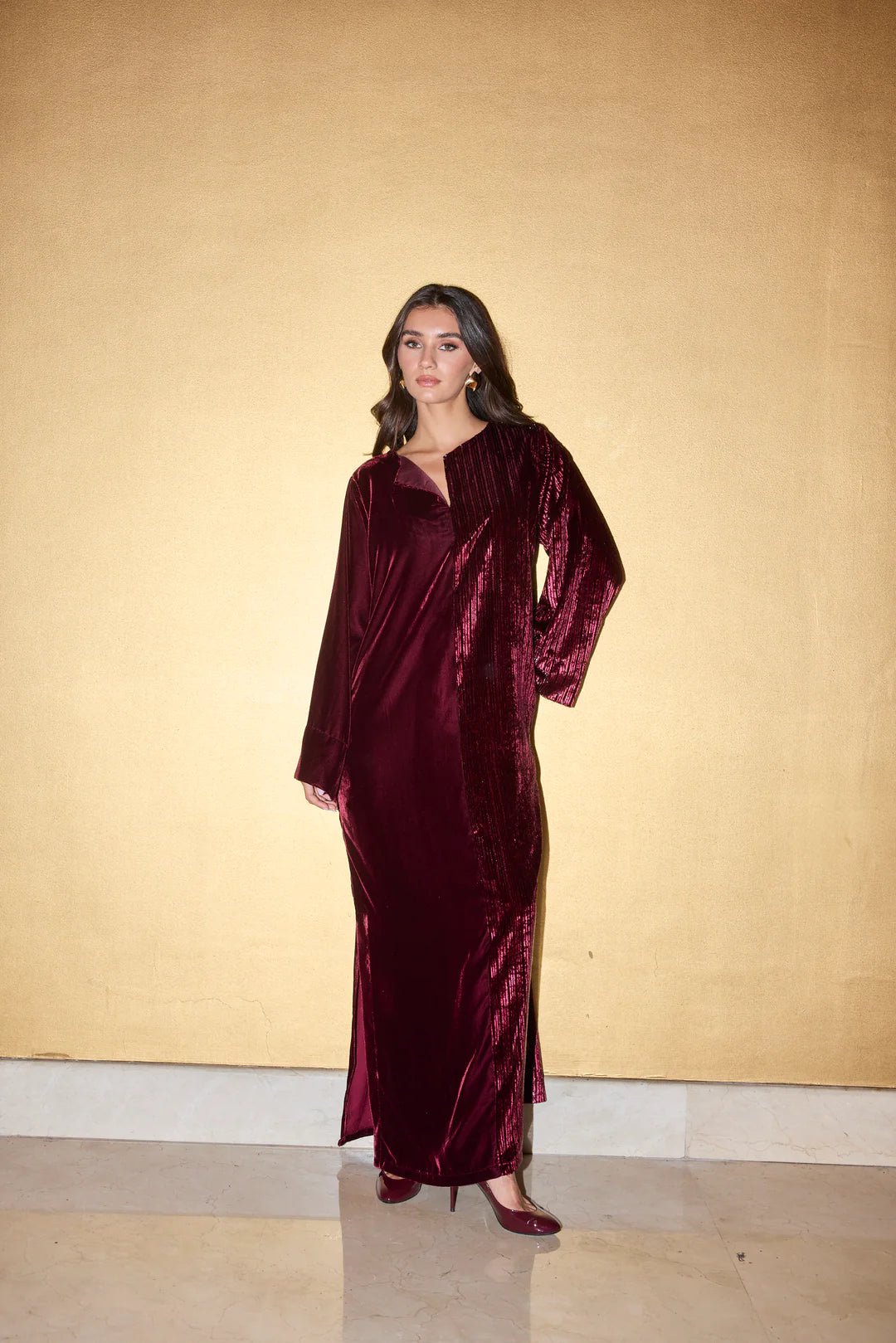 YARA MAROON KAFTAN - KAI - MIRA Y MANO