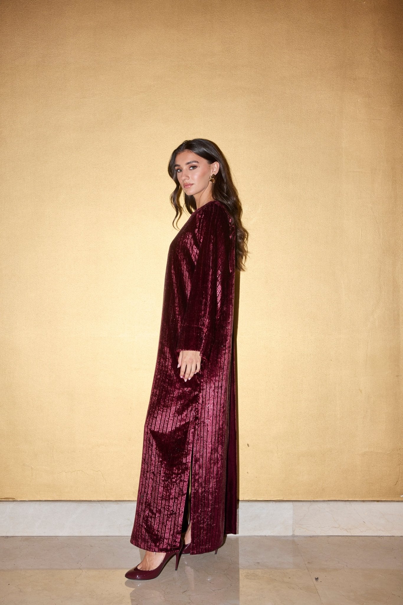 YARA MAROON KAFTAN - KAI - MIRA Y MANO