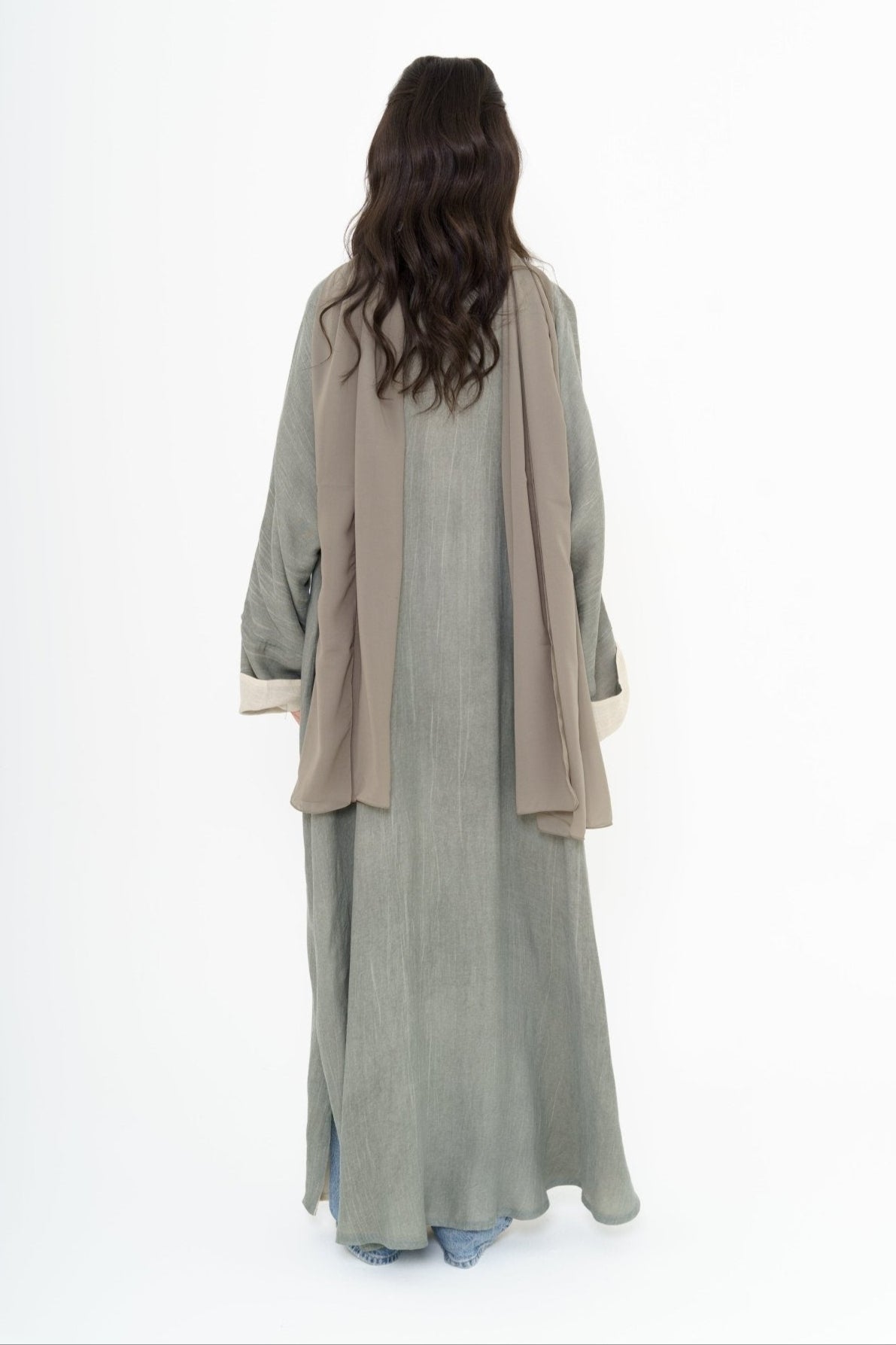 ESI - 01 ELLIE STEEL IVORY ABAYA - KHAM - MIRA Y MANO