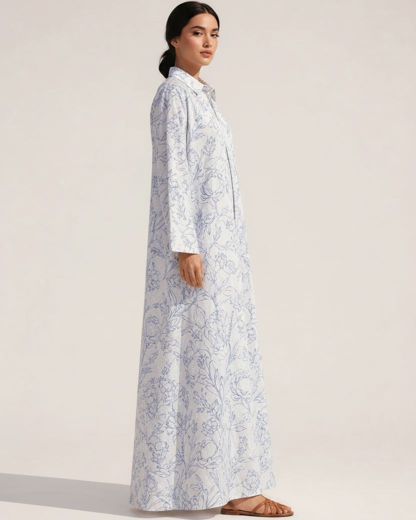 LA01148-WH ABAYA - LAILA AL AWADHI - MIRA Y MANO