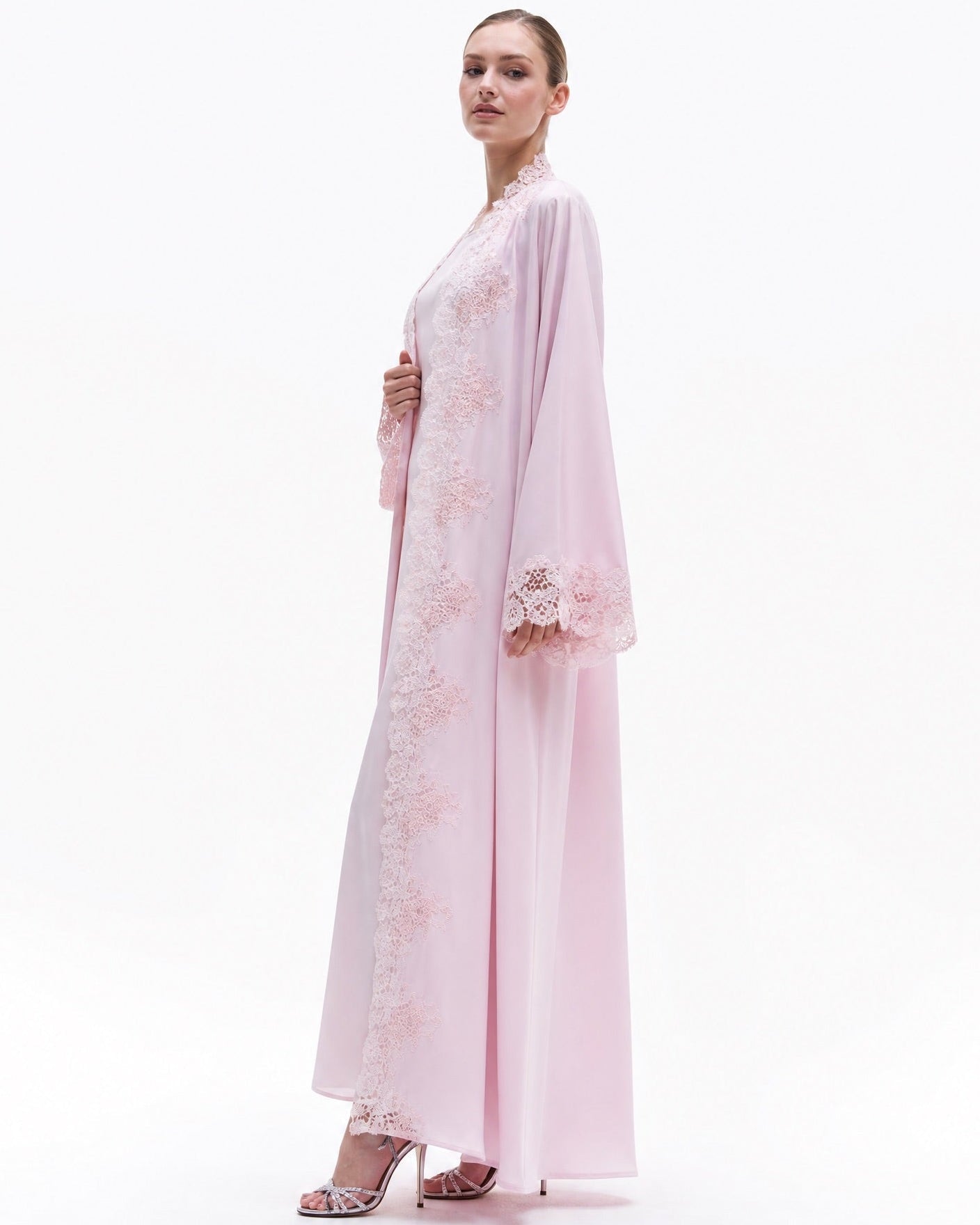 THE FLOWERY PINK ABAYA - LARA FASHION - MIRA Y MANO