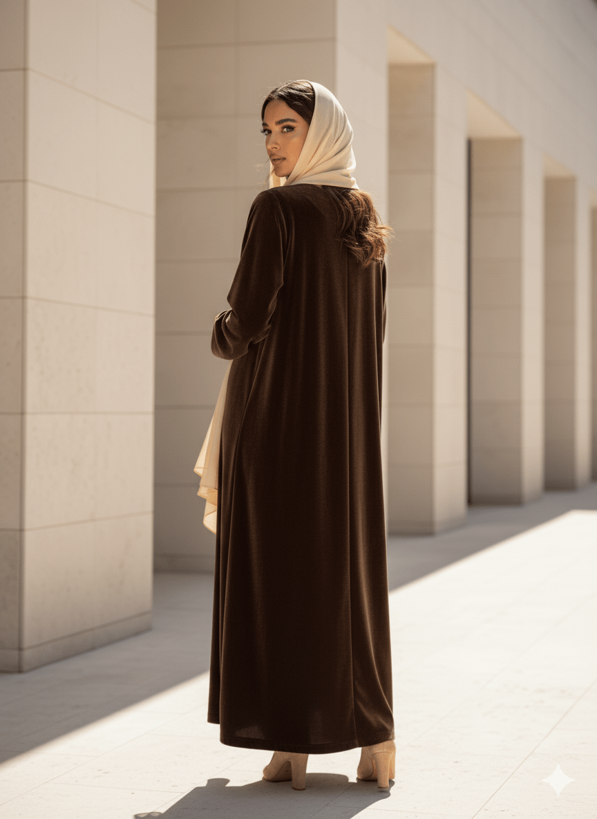LOOK8 - BR ABAYA VELVET - LAYERS - ALI - MIRA Y MANO