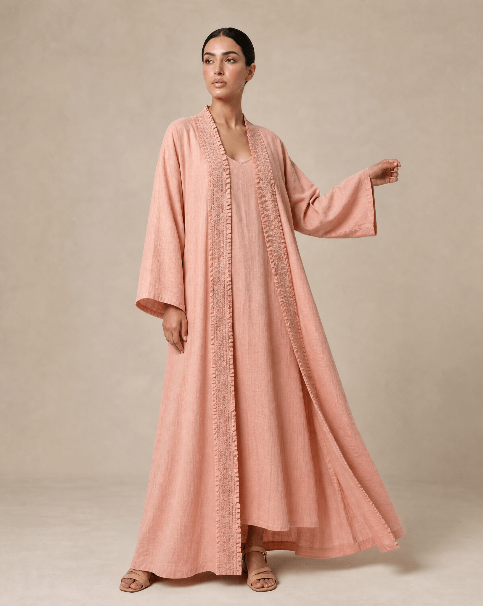 STYLE-10 (KF-105) ABAYA - LAYERS - TLS - MIRA Y MANO