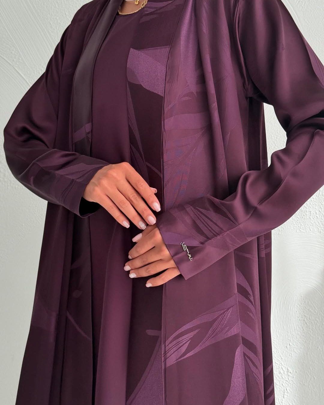 PURPLE ITALIAN SILK ABAYA SET - LEGACY - MIRA Y MANO
