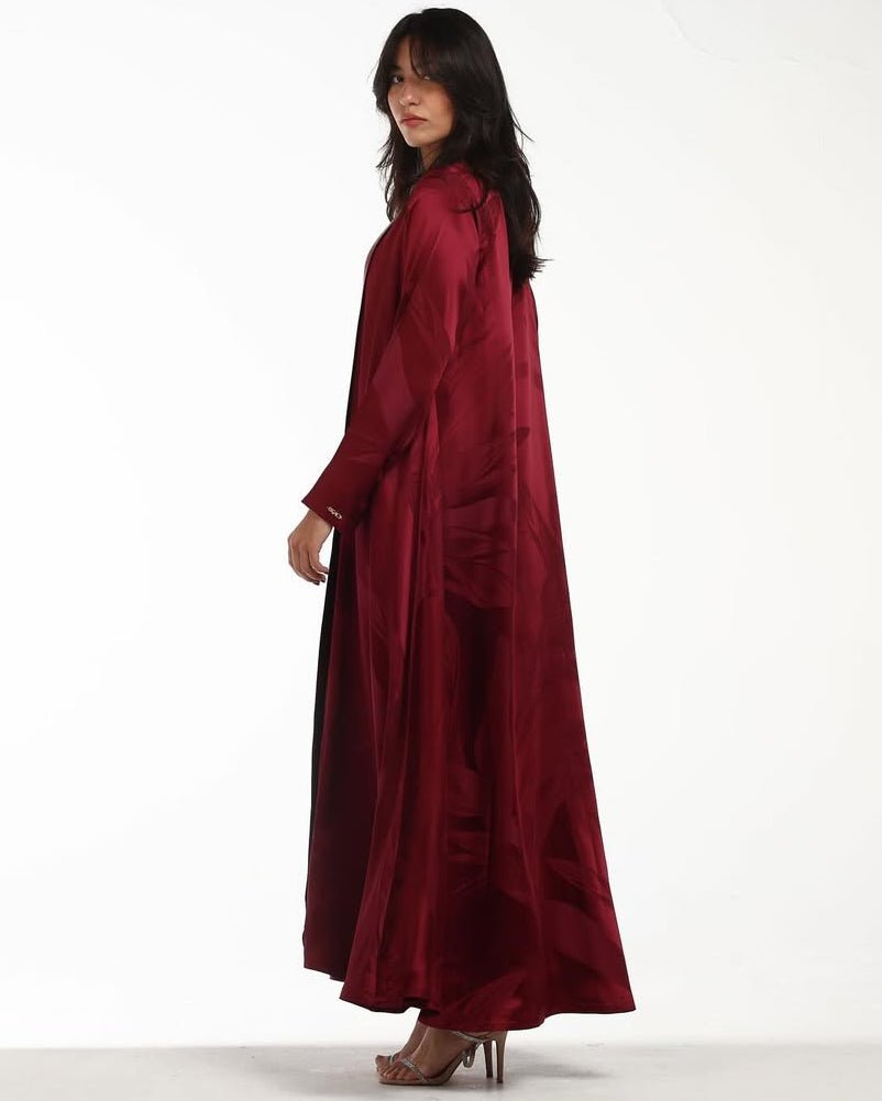 RED ITALIAN SILK ABAYA SET - LEGACY - MIRA Y MANO