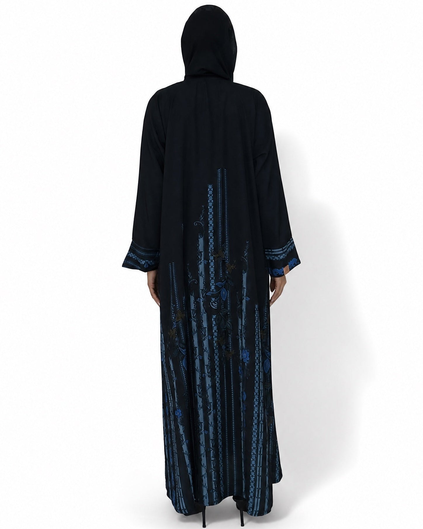 THE U - Royal Blue Crepe Abaya - LOVAH - MIRA Y MANO