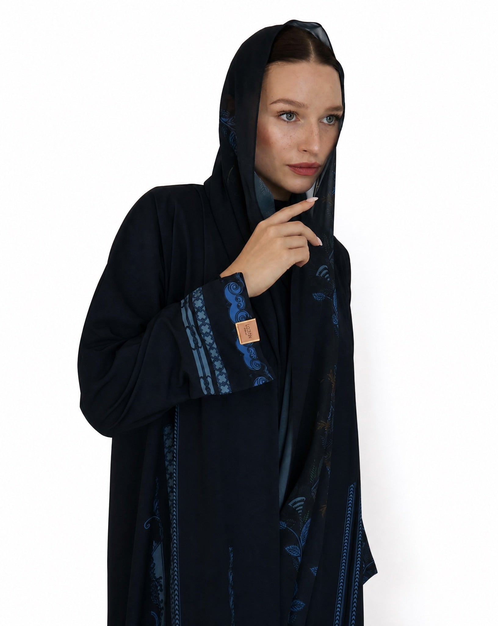 THE U - Royal Blue Crepe Abaya - LOVAH - MIRA Y MANO
