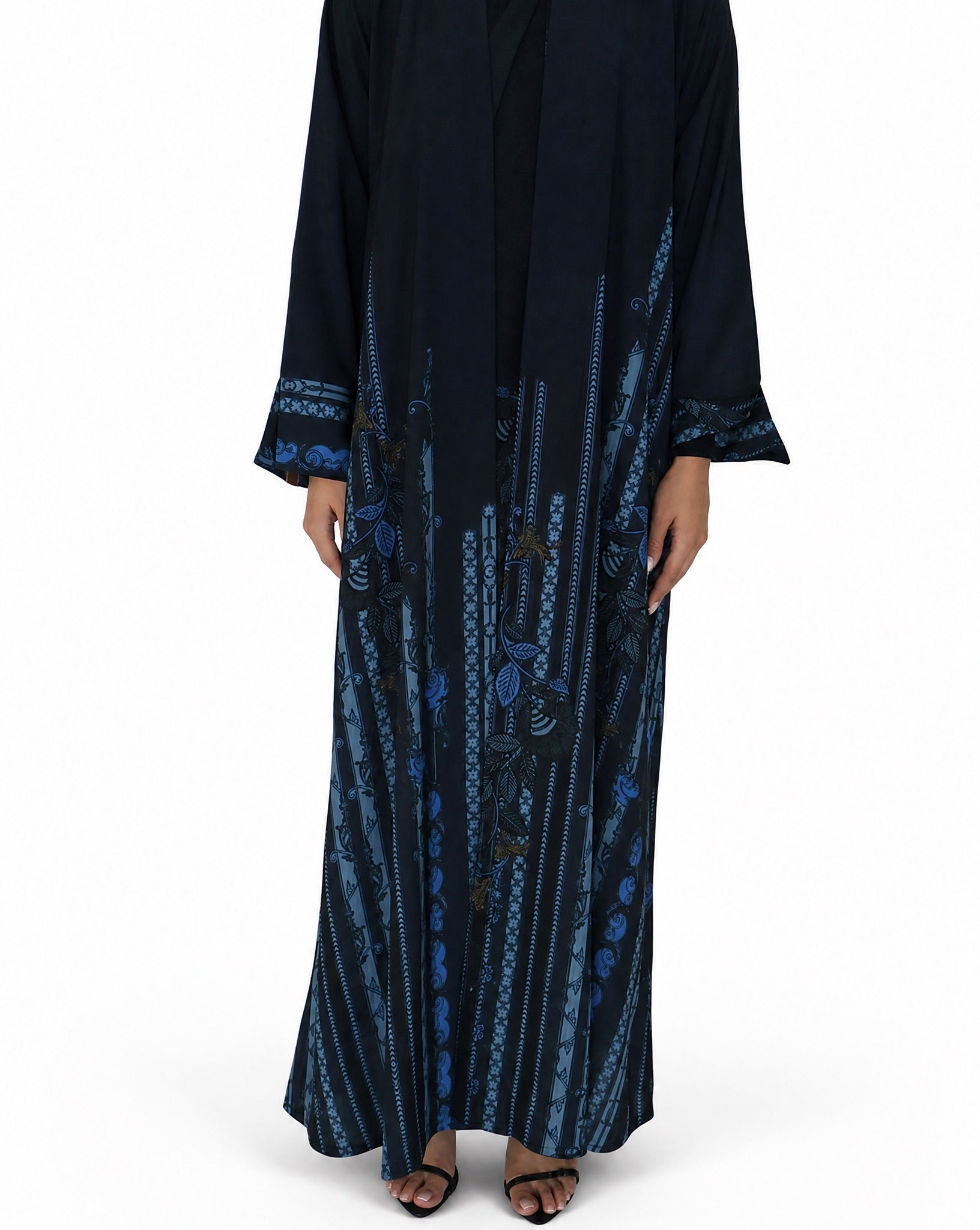 THE U - Royal Blue Crepe Abaya - LOVAH - MIRA Y MANO