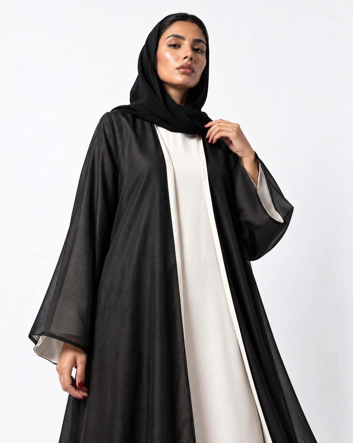 The Double Face – Black Abaya - LUMAN ABAYAS - MIRA Y MANO