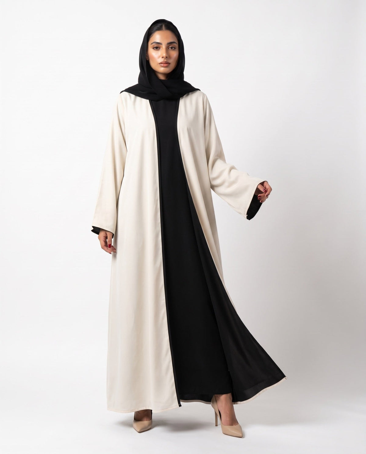 The Double Face – Black Abaya - LUMAN ABAYAS - MIRA Y MANO