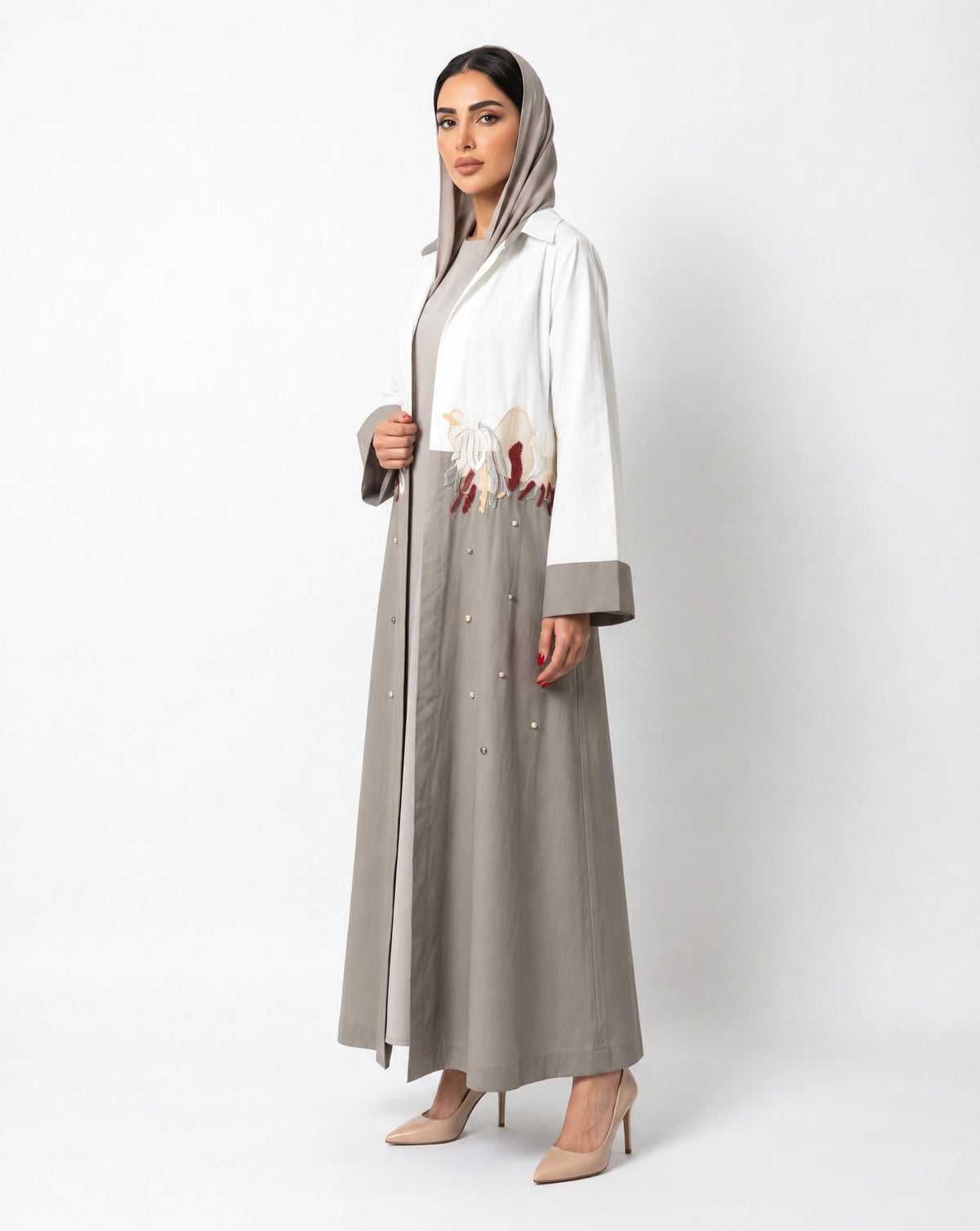 The Shirt – Light Gray Abaya - LUMAN ABAYAS - MIRA Y MANO