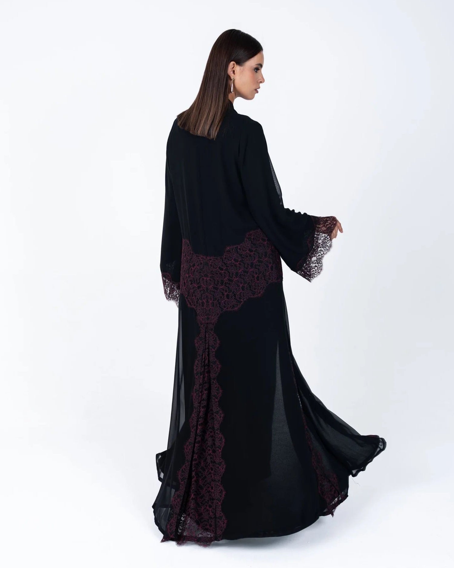 HC07 - Black Chiffon Abaya - LUNA COUTURE - MIRA Y MANO
