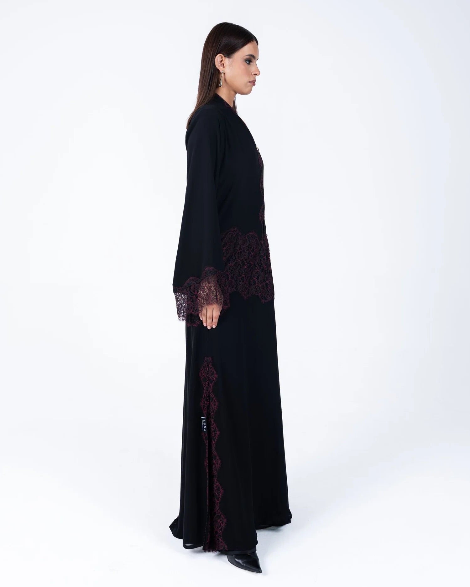HC07 - Black Chiffon Abaya - LUNA COUTURE - MIRA Y MANO