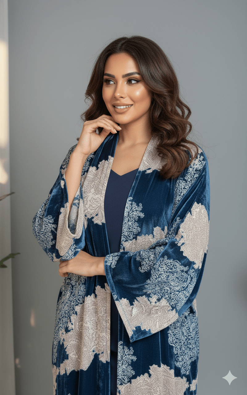 LNO398 VELVET ABAYA - LUNA COUTURE - MIRA Y MANO