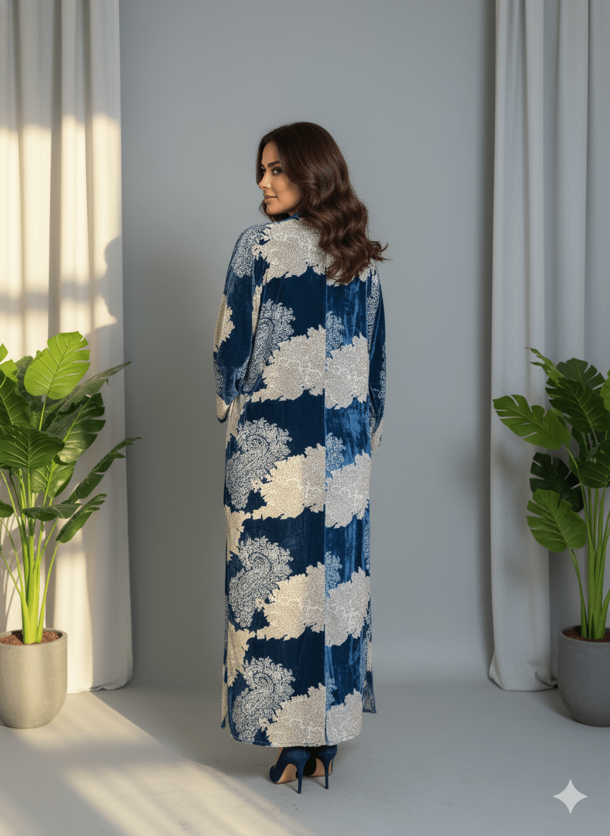 LNO398 VELVET ABAYA - LUNA COUTURE - MIRA Y MANO