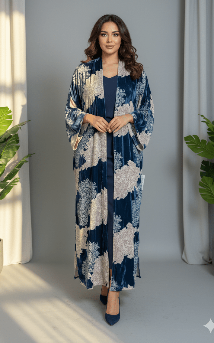 LNO398 VELVET ABAYA - LUNA COUTURE - MIRA Y MANO