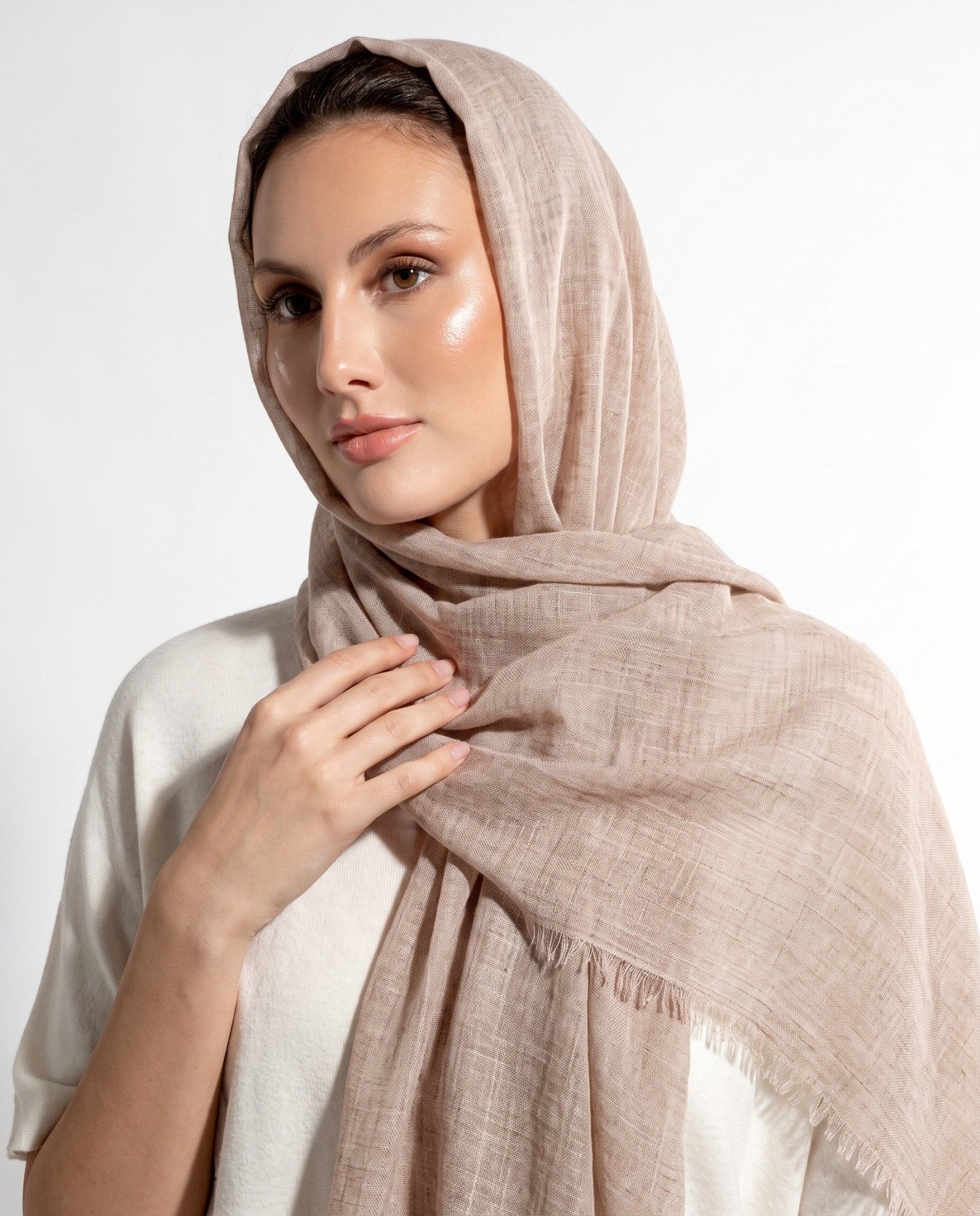 W21-12 – Salmon Cotton Scarf - MAHA GHALAYINI - MIRA Y MANO