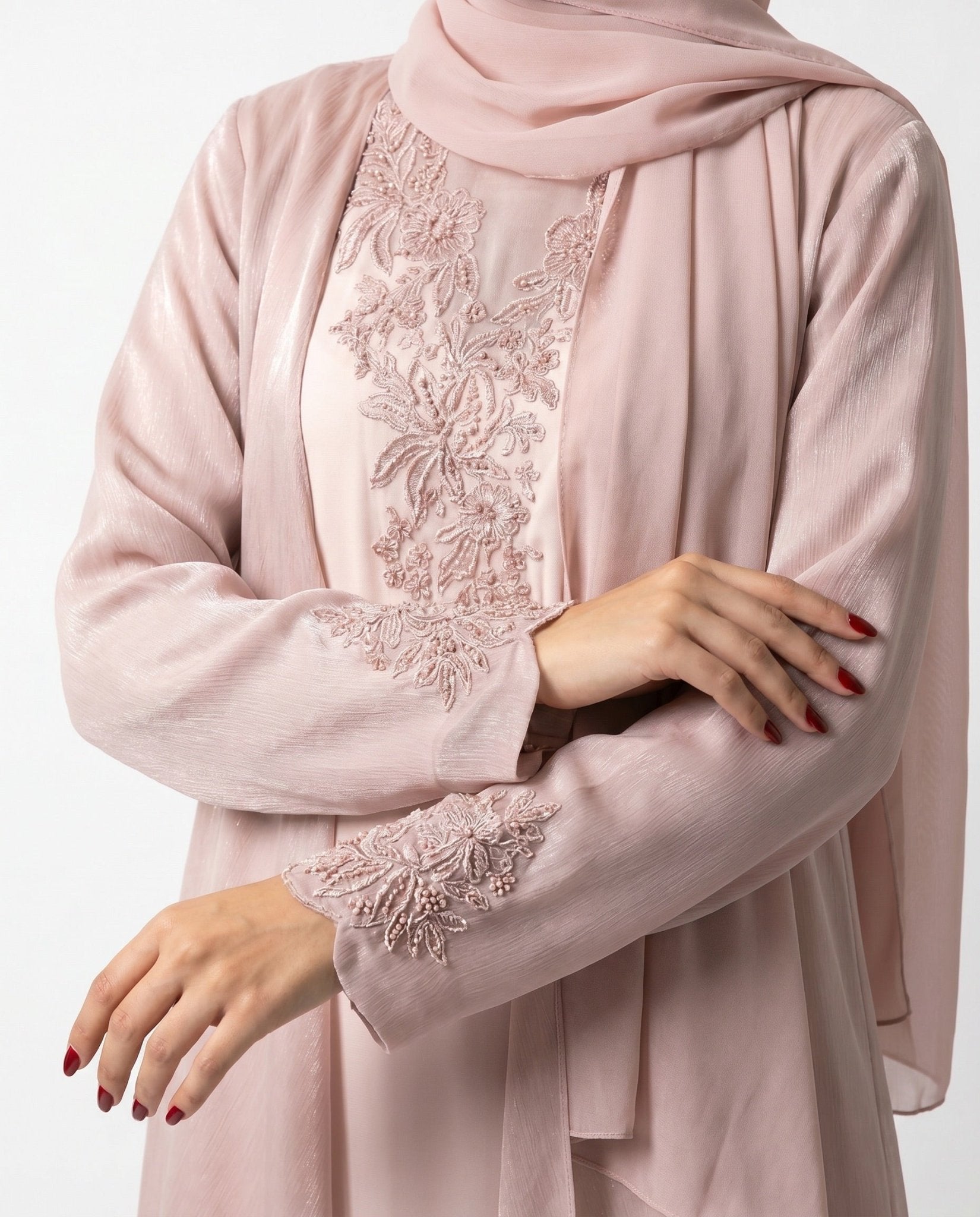 CHARLOTTE PINK ABAYA SET - MAISON ARABELLE - MIRA Y MANO