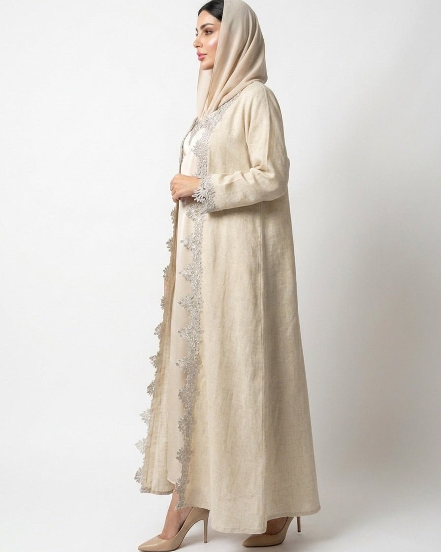 HERA BEIGE ABAYA SET - MAISON ARABELLE - MIRA Y MANO