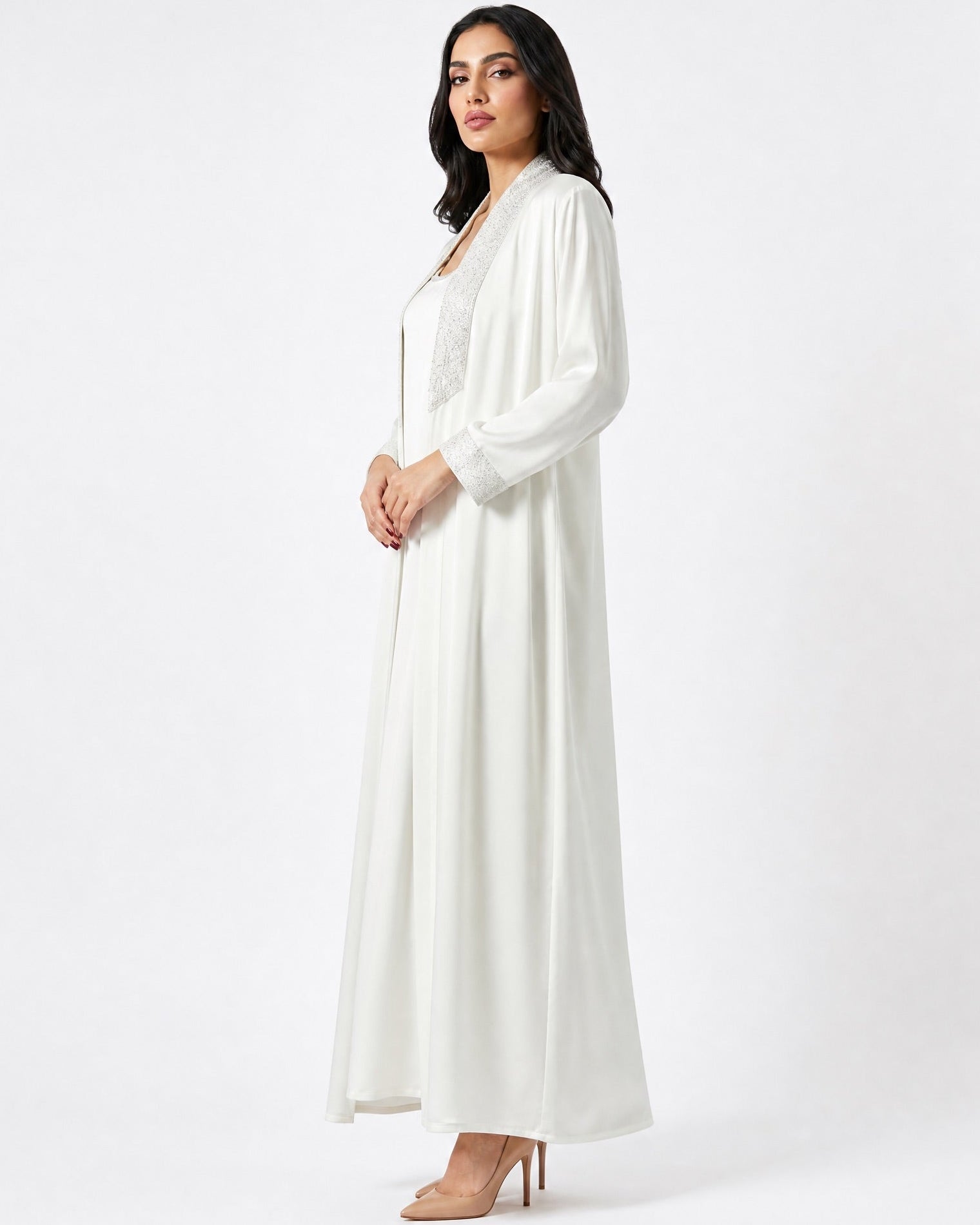 LADIA WHITE ABAYA SET - MAISON ARABELLE - MIRA Y MANO