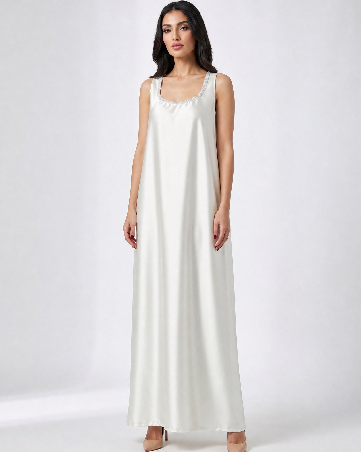 LADIA WHITE ABAYA SET - MAISON ARABELLE - MIRA Y MANO