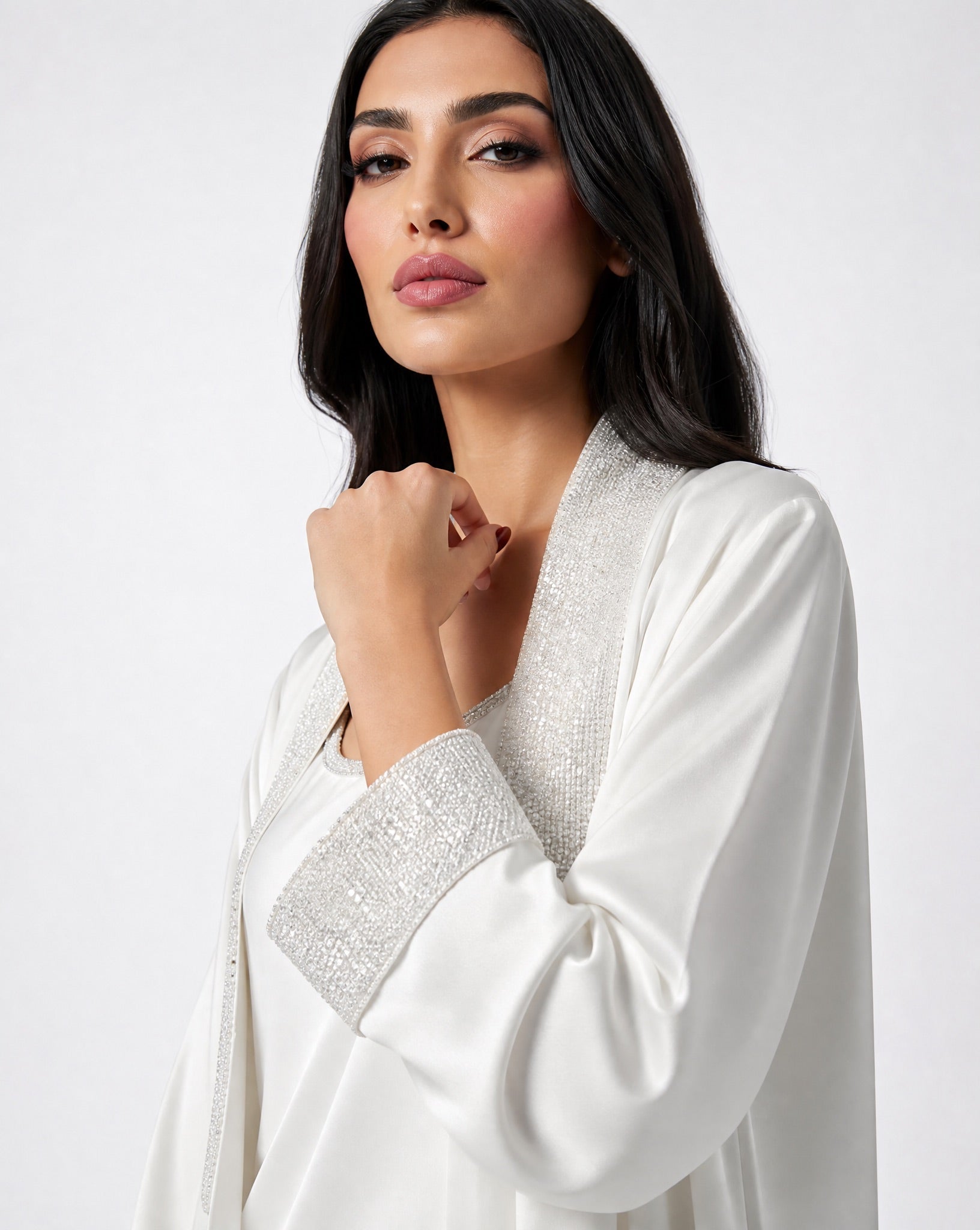 LADIA WHITE ABAYA SET - MAISON ARABELLE - MIRA Y MANO