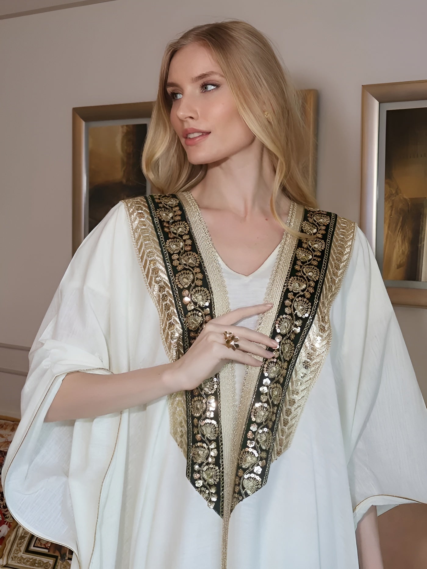SAMIRA OFFWHITE KAFTAN - MAISON ARABELLE - MIRA Y MANO