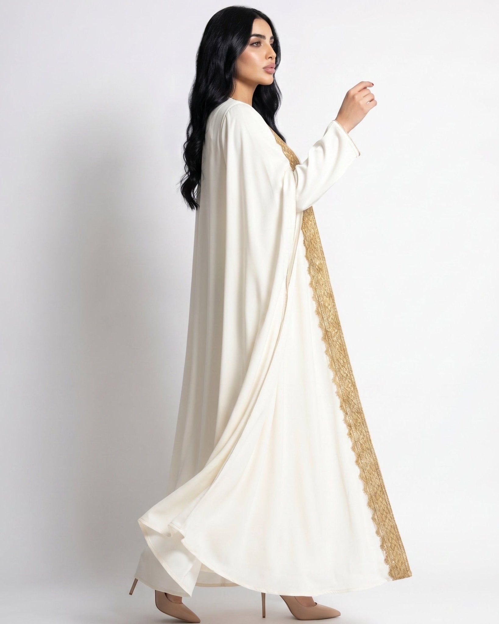 SOFIA OFFWHITE ABAYA SET - MAISON ARABELLE - MIRA Y MANO