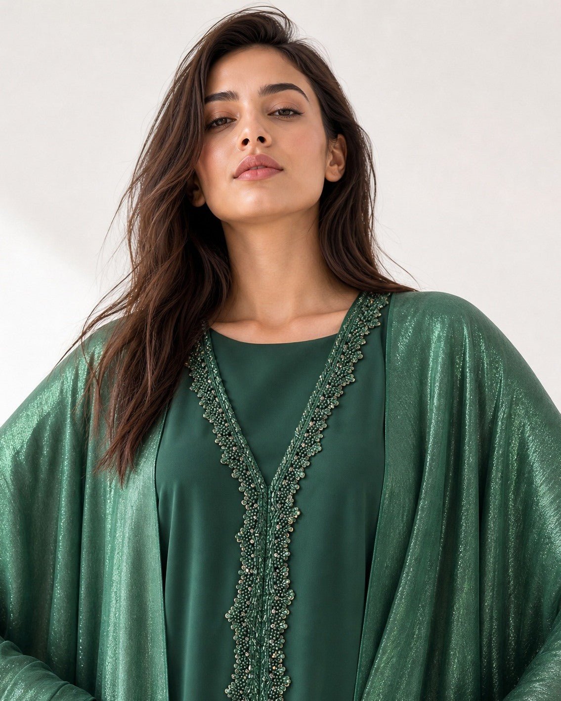 TALIA GREEN KAFTAN - MAISON ARABELLE - MIRA Y MANO