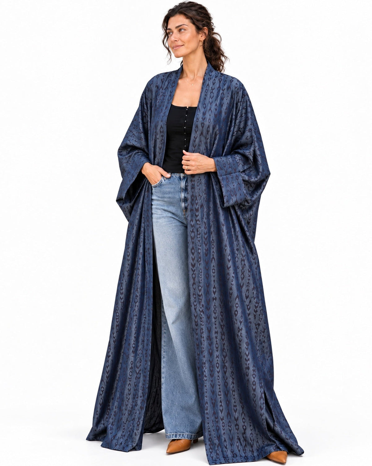 Q8 Blue Denim Abaya - MAISON MAJ - MIRA Y MANO