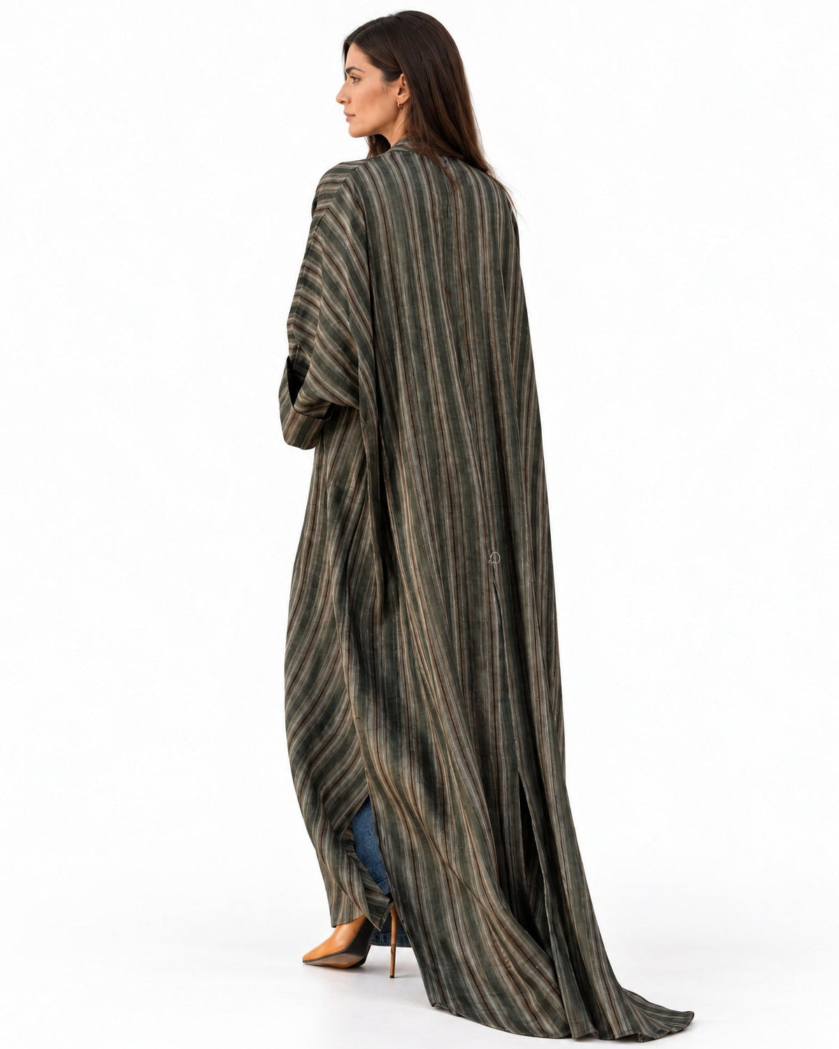 Q8 Green Denim Abaya - MAISON MAJ - MIRA Y MANO