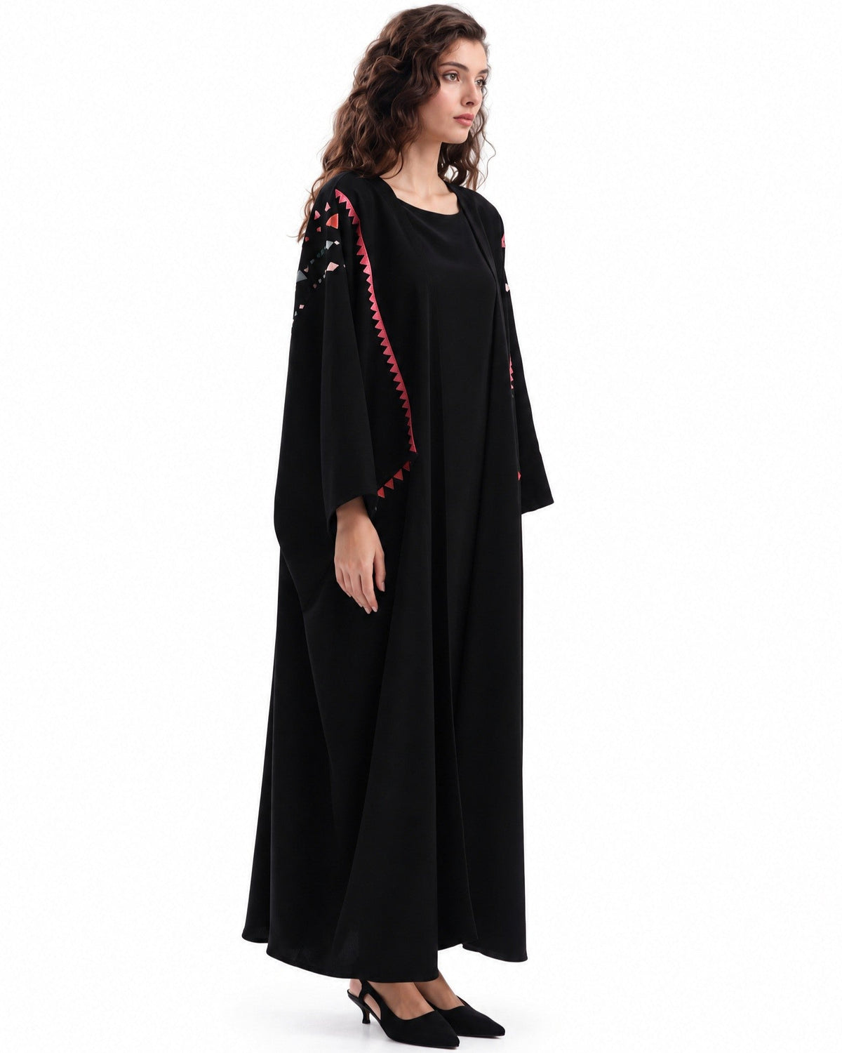 F26 A B6 - Black Crepe Abaya - MAISOON - MIRA Y MANO