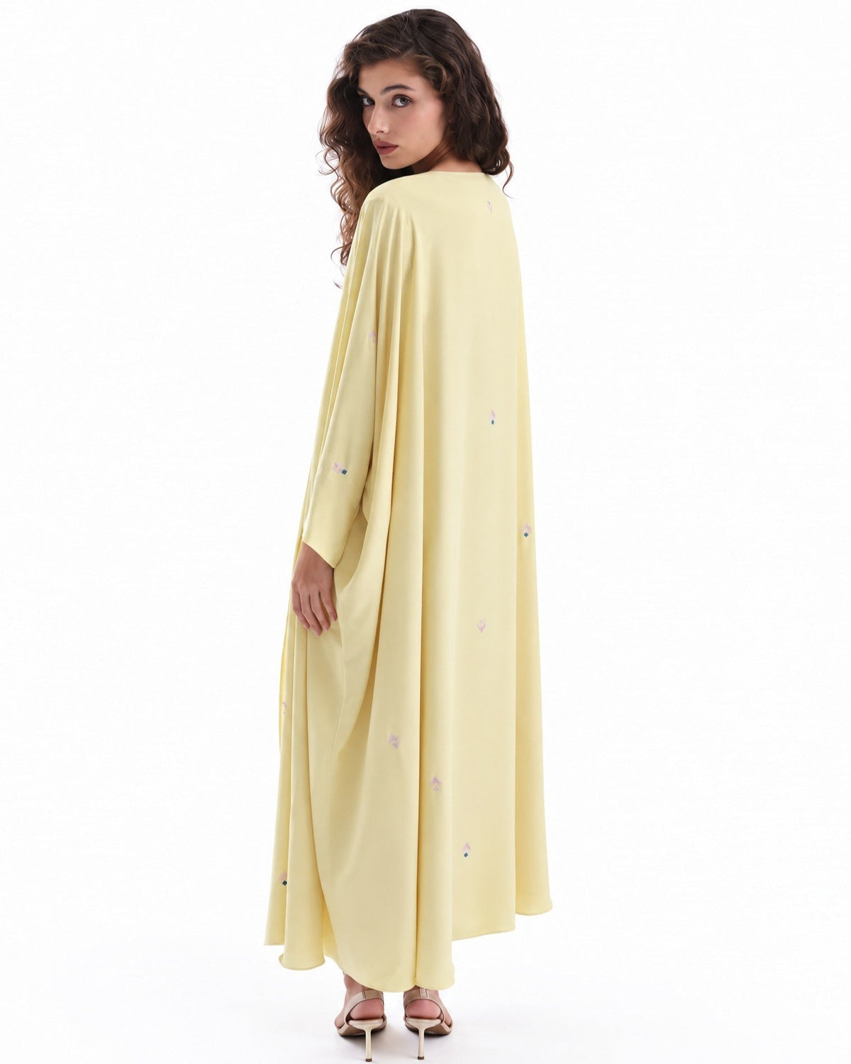 F26 A EC14 - Yellow Georgette Abaya Set - MAISOON - MIRA Y MANO