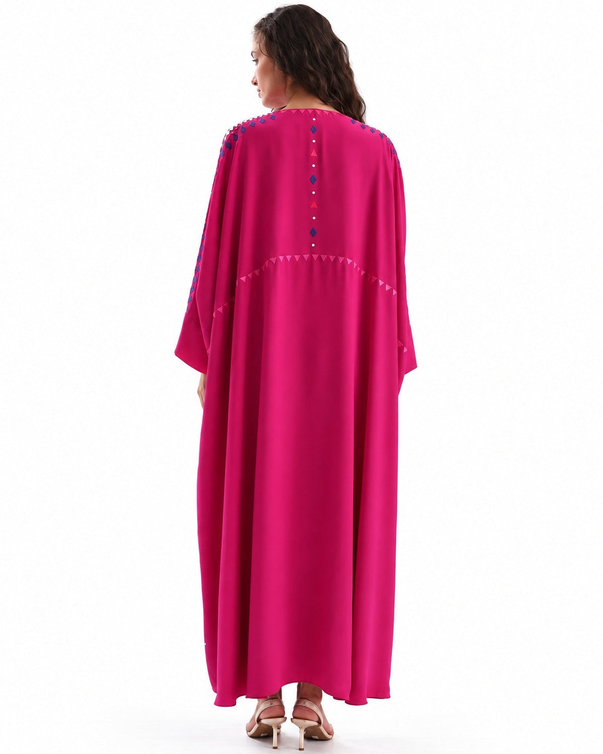 F26 A EC20 - Medium Violet Red Georgette Abaya Set - MAISOON - MIRA Y MANO