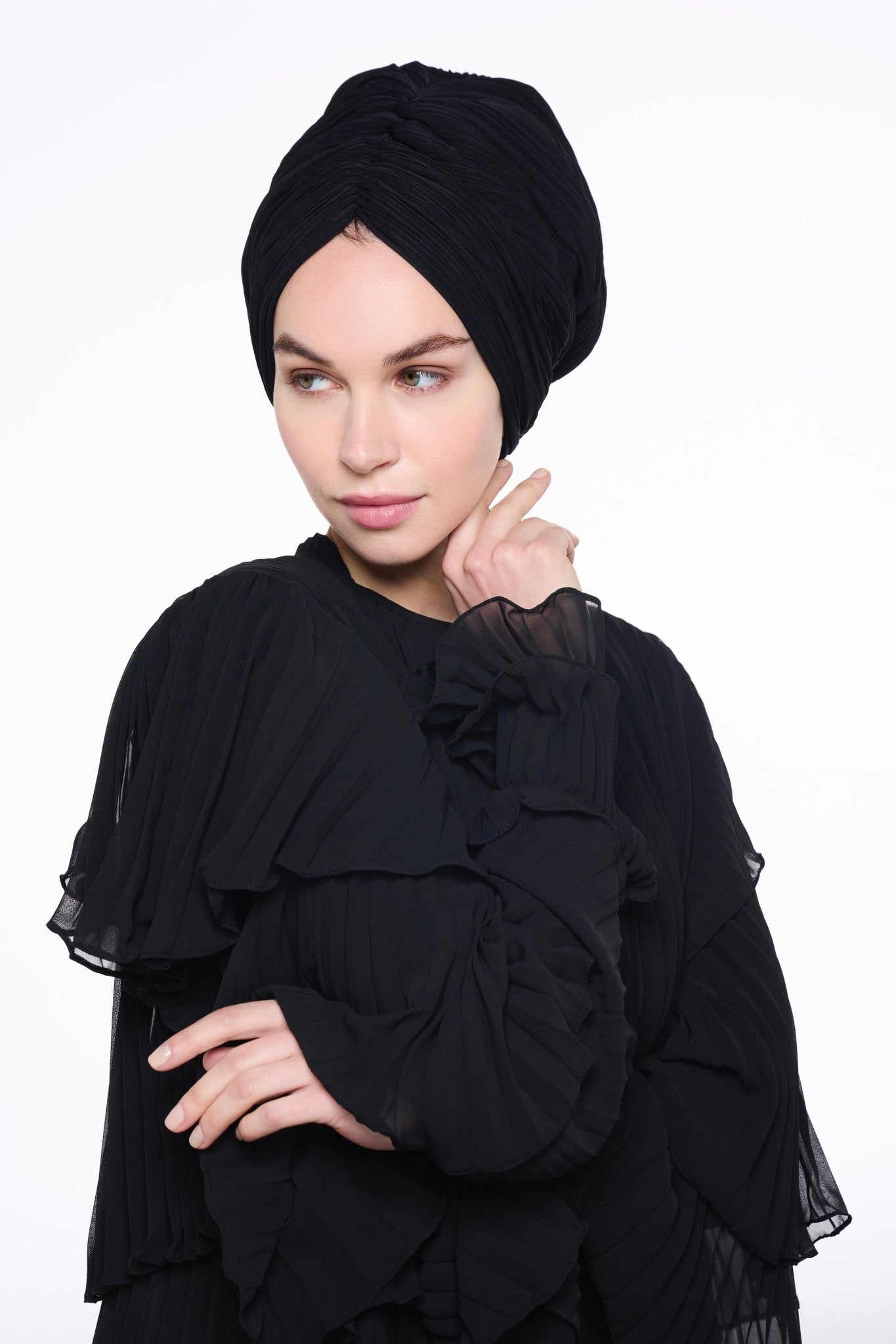 MH03 - 0018 - BK TURBAN HAT - MIHA - MIRA Y MANO
