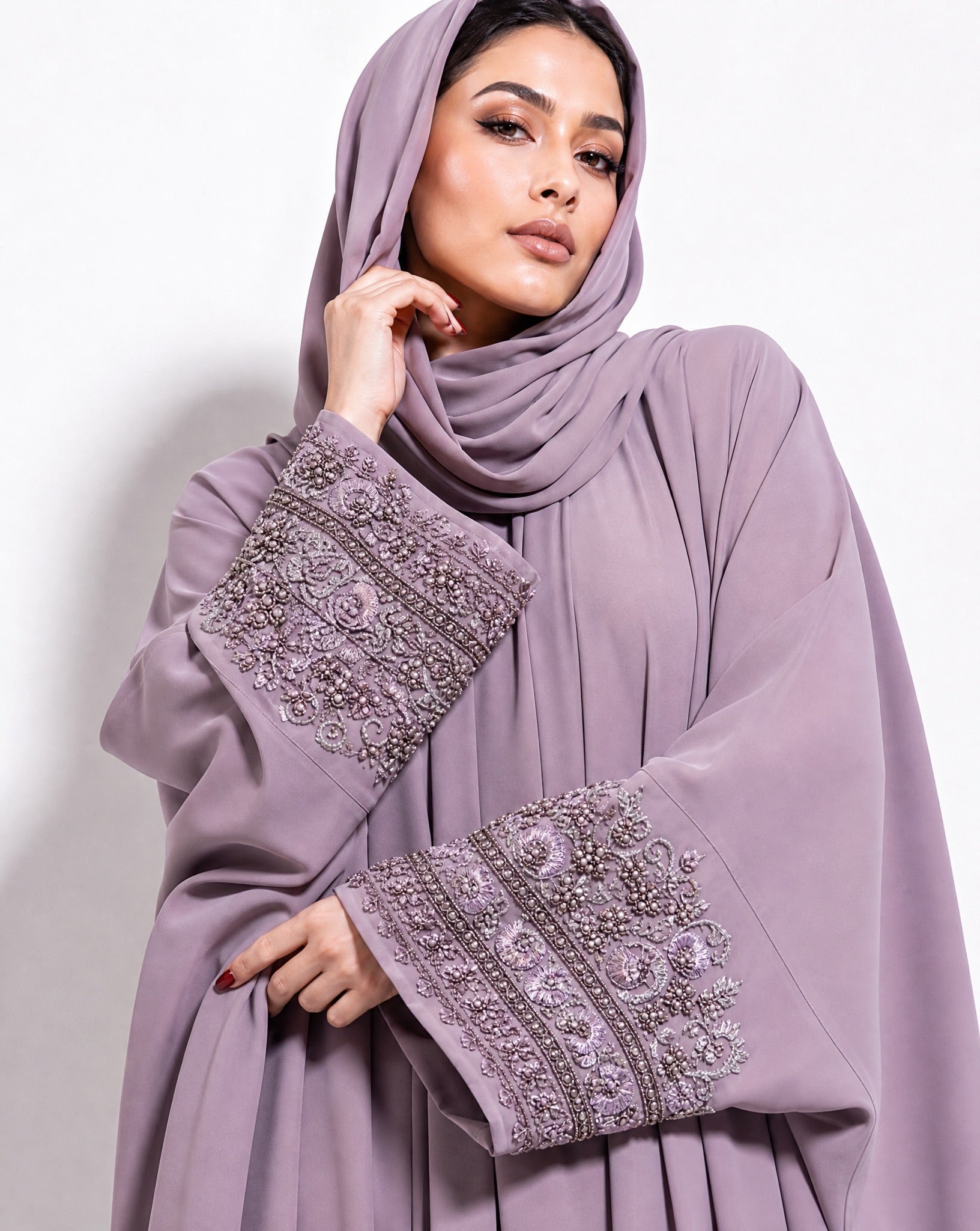 MISK 132 - Lavender Crepe Abaya - MISK - MIRA Y MANO