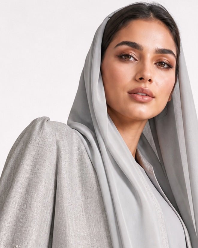 MISK111 – Grey Linen Abaya - MISK - MIRA Y MANO