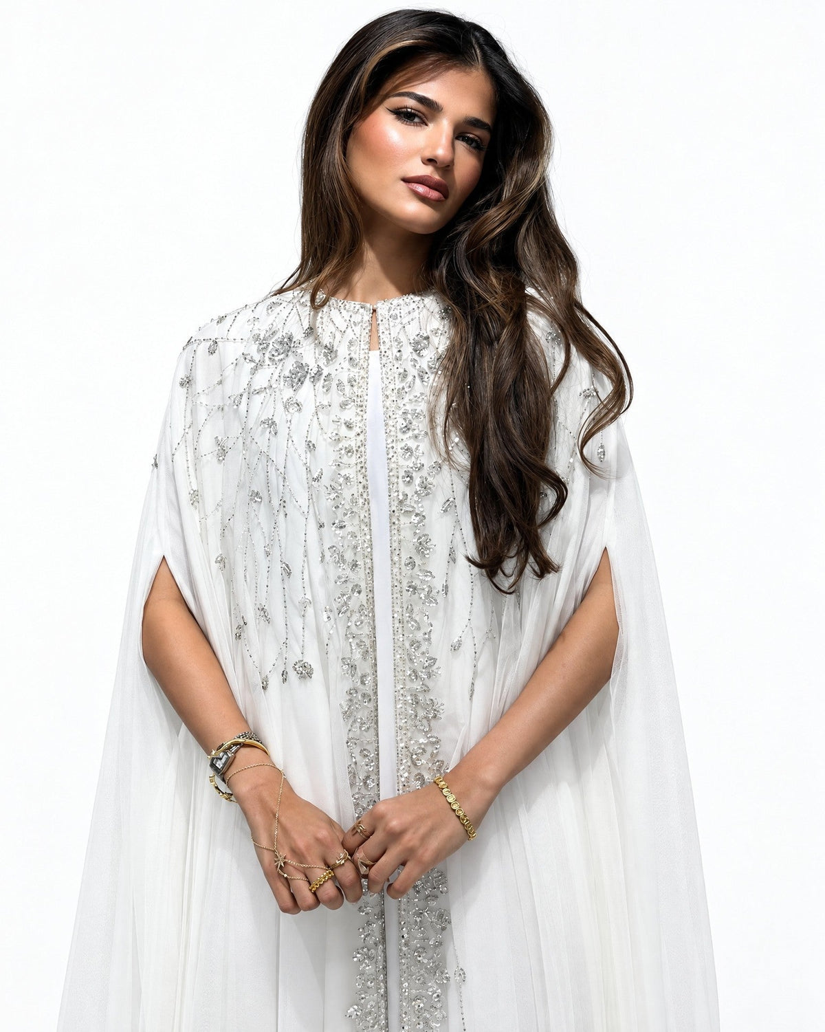 MISK136 - White Twill Abaya Set - MISK - MIRA Y MANO
