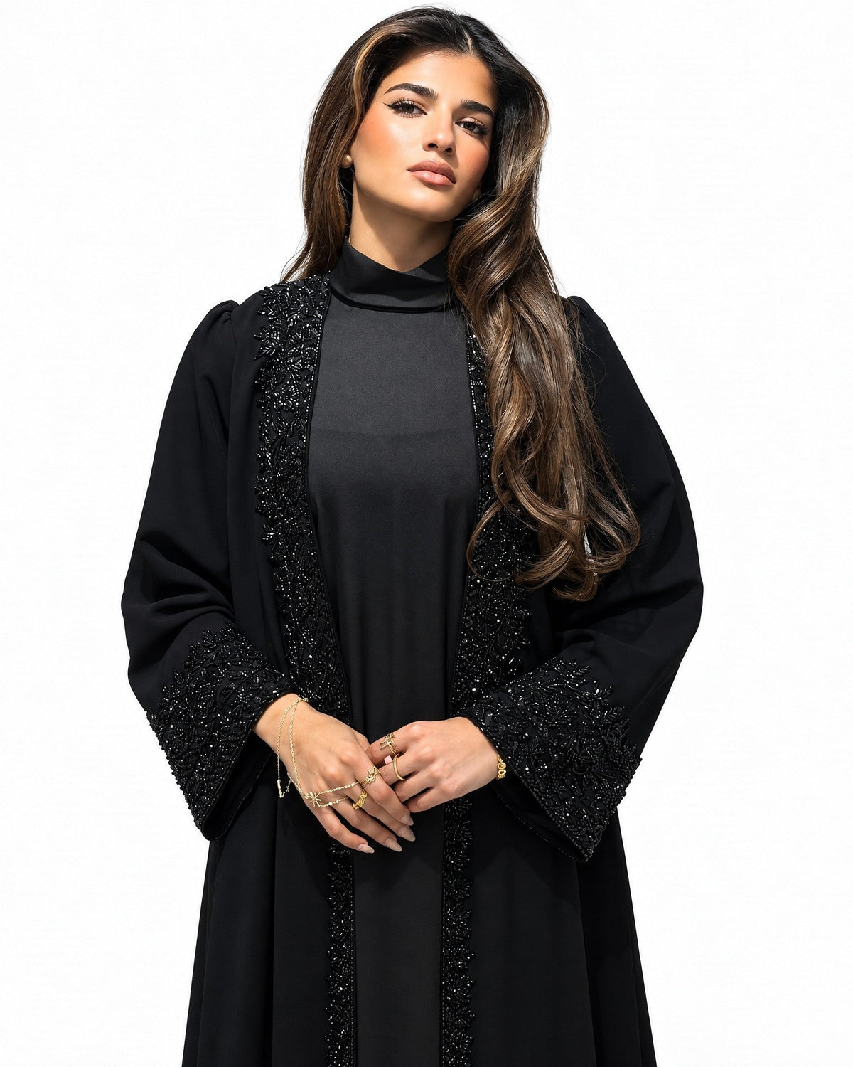 MISK142 - Black Crepe Abaya - MISK - MIRA Y MANO
