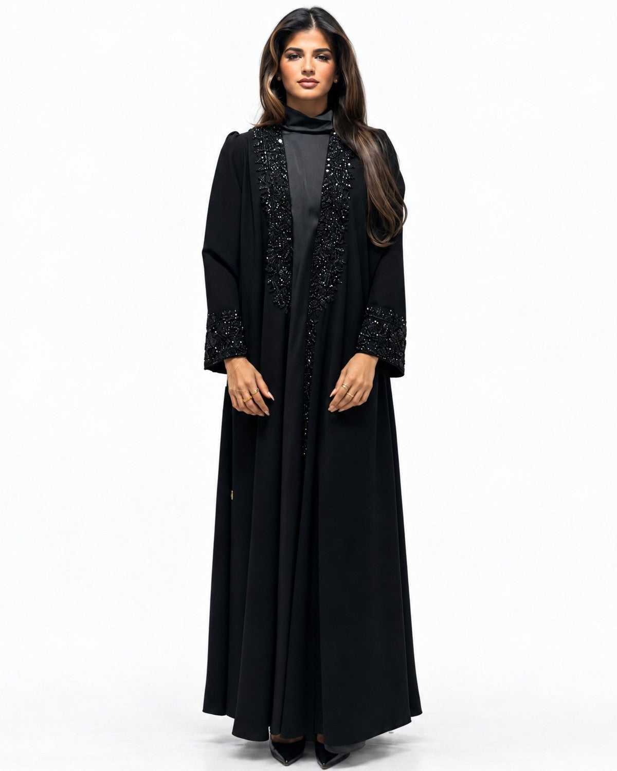 MISK142 - Black Crepe Abaya - MISK - MIRA Y MANO