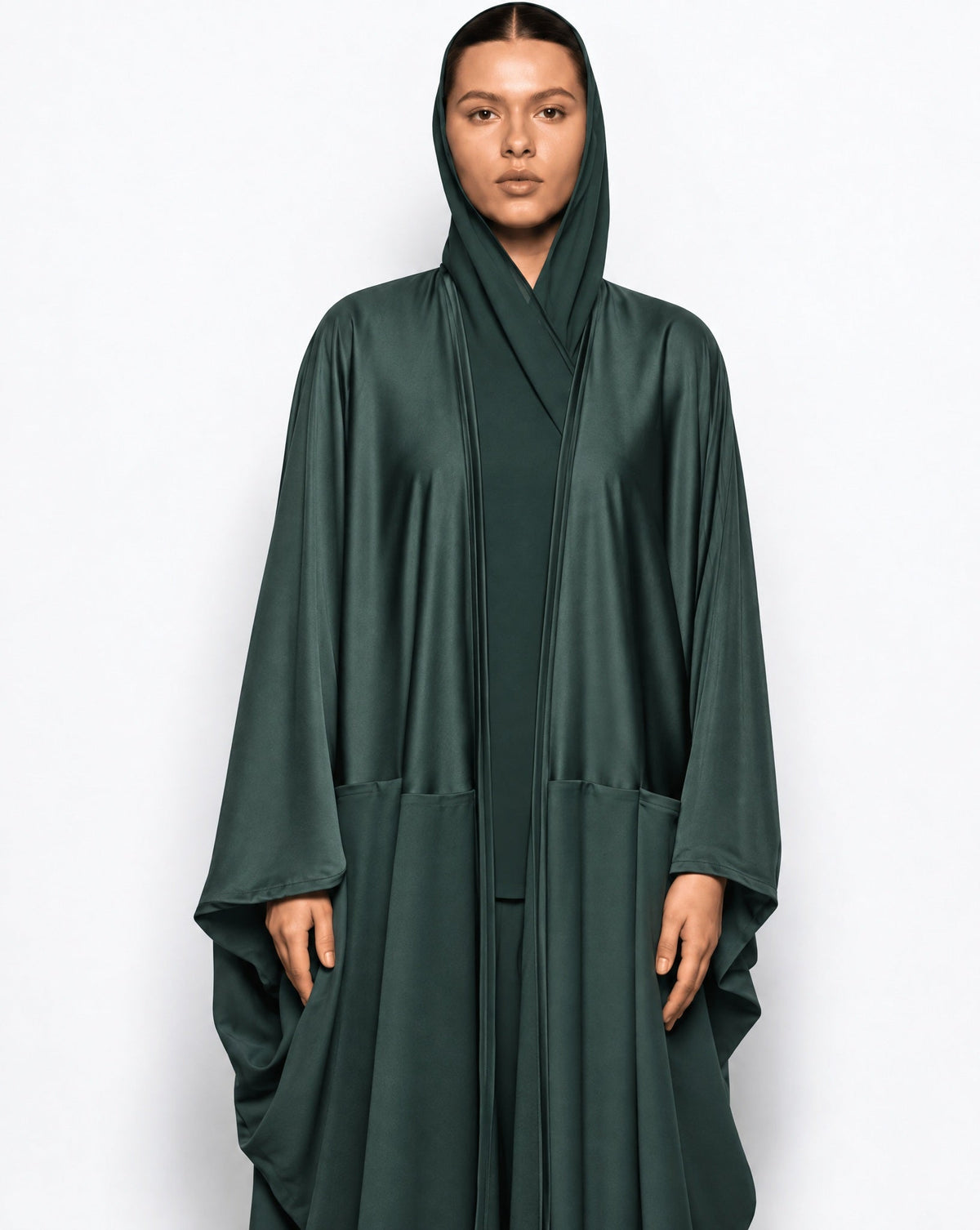 AURA-G – Green Silk Abaya - MODISH - MIRA Y MANO