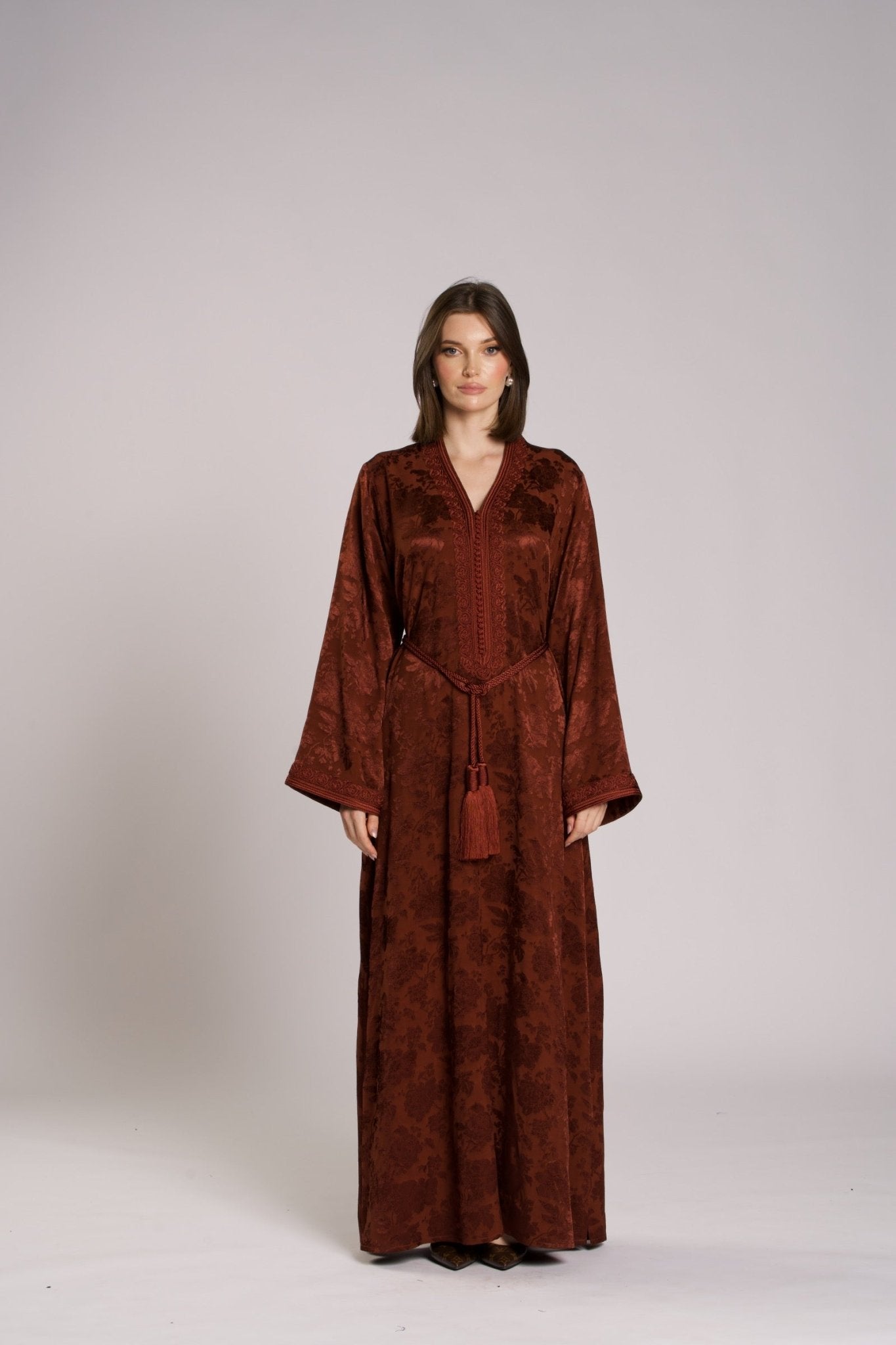 RMDML2502 - BRN ABAYA SET - MOONLIGHT CONCEPT - MIRA Y MANO
