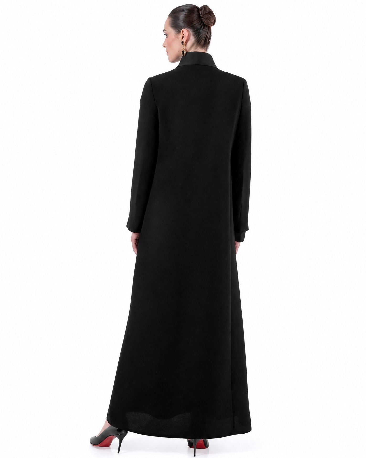 SM2634-BK - Black Crepe Abaya - MOONLIGHT CONCEPT - MIRA Y MANO