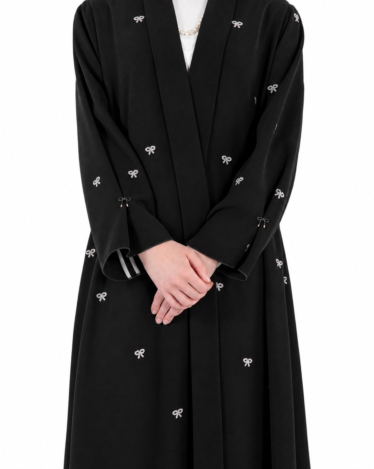 SM2641-Black Crepe Abaya - MOONLIGHT CONCEPT - MIRA Y MANO